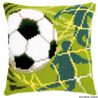 Almohada de punto de cruz Vervaco "Fútbol", diseño de bordado dibujado