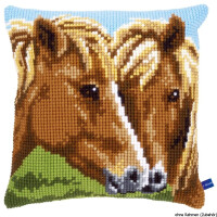 Vervaco stamped cross stitch kit cushion Horses, DIY