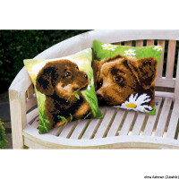 Vervaco stamped cross stitch kit cushion Rottweiler puppy, DIY