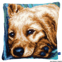 Almohada Vervaco de punto de cruz "lindo perro", patrón de bordado dibujado