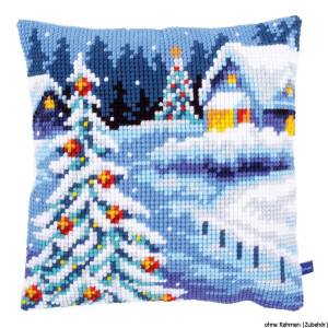 Vervaco stamped cross stitch kit cushion Winter scenery, DIY