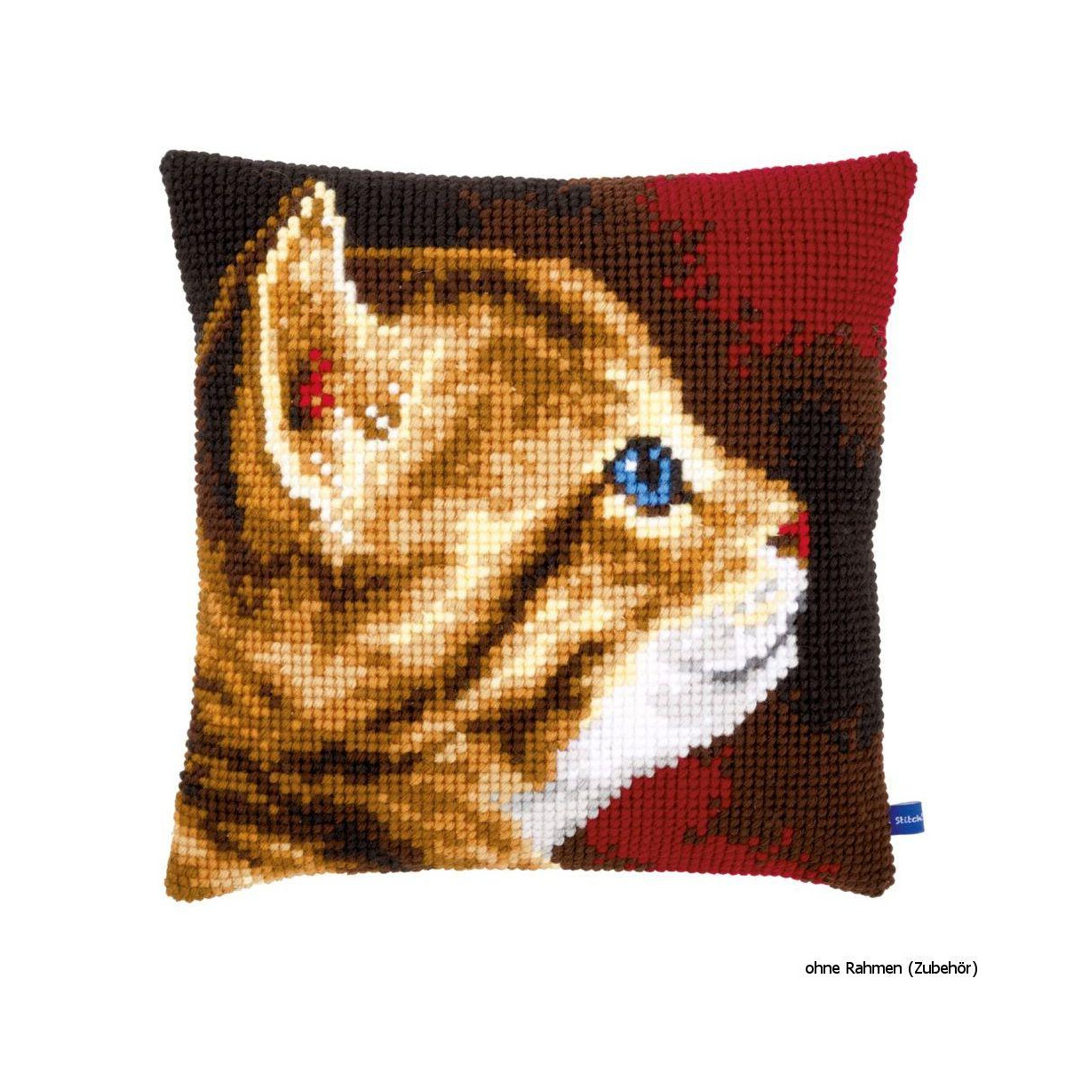 Vervaco stamped cross stitch kit cushion Kitten I, DIY