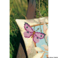 Подушка для вышивания крестом Vervaco "2 бабочки", дизайн вышивки предварительно нарисован