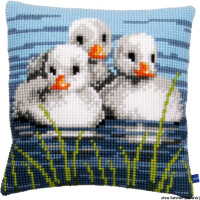 Vervaco stamped cross stitch kit cushion Ducklings in the water, DIY