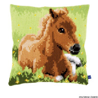 Vervaco Cross stitch kit cushion "brown foal", stamped, DIY