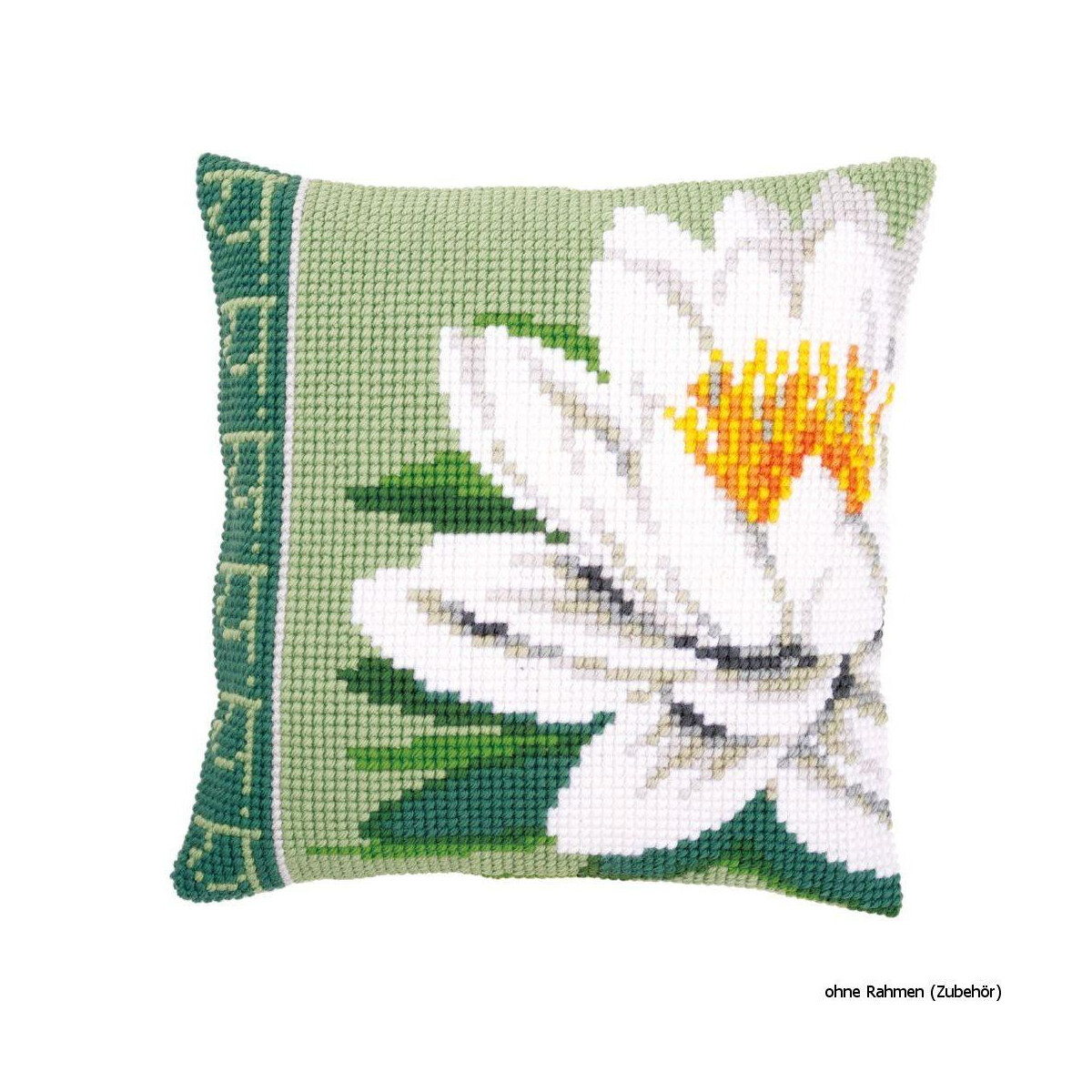 Vervaco stamped cross stitch kit cushion White lotus...