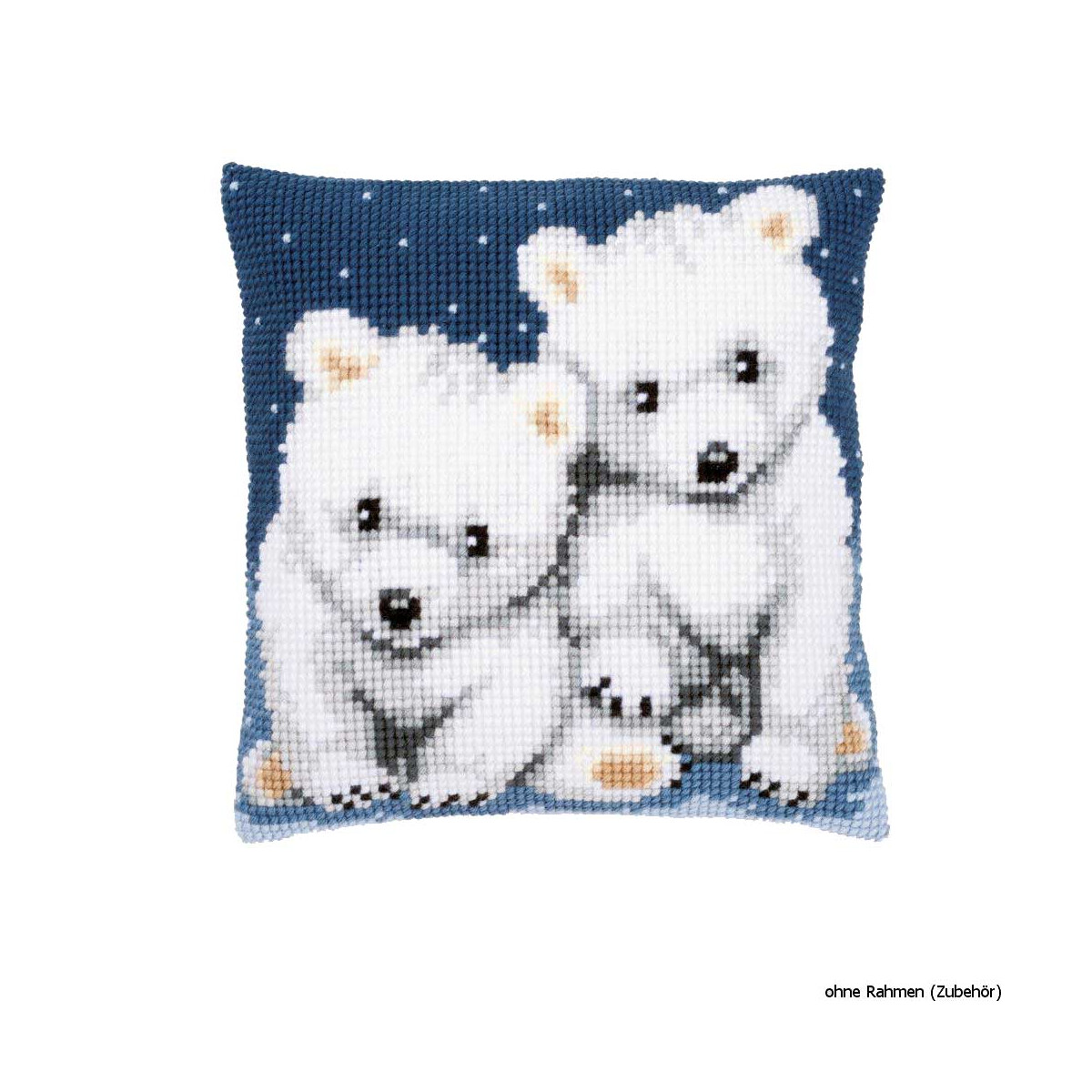 Vervaco stamped cross stitch kit cushion Polar bears, DIY