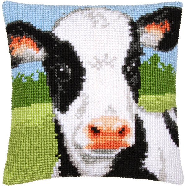 Vervaco stamped cross stitch kit cushion Cow, DIY
