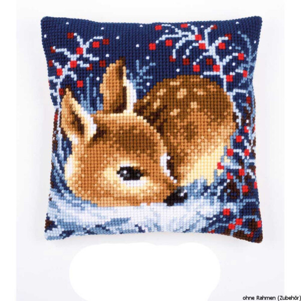 Vervaco stamped cross stitch kit cushion Little deer, DIY