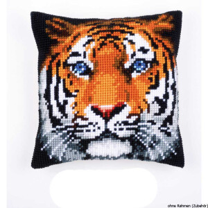 Vervaco stamped cross stitch kit cushion Tiger, DIY