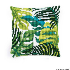 Vervaco stamped cross stitch kit cushion Botanical leave,...