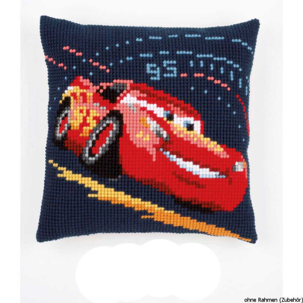 Vervaco Cross stitch kit cushion Disney Lightning McQueen, stamped, DIY