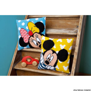 Vervaco Cross stitch kit cushion Disney Minnie peek-a-boo, stamped, DIY