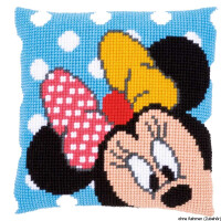 Almohada de punto de cruz de Vervaco Disney "Minnie", diseño de bordado dibujado