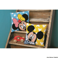 Almohada de punto de cruz de Vervaco Disney "Mickey", diseño de bordado dibujado