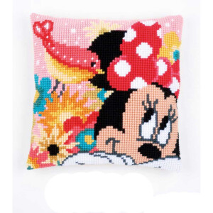 Vervaco Cross stitch kit cushion Disney Minnie has secret, stamped, DIY