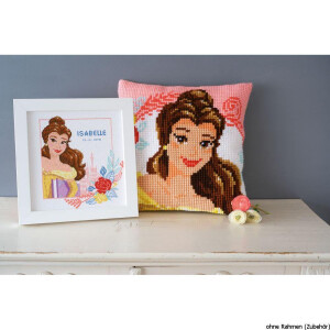 Vervaco Cross stitch kit cushion Disney Enchanted beauty, stamped, DIY
