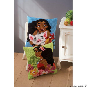 Vervaco Cross stitch kit cushion Disney Moana island girl, stamped, DIY