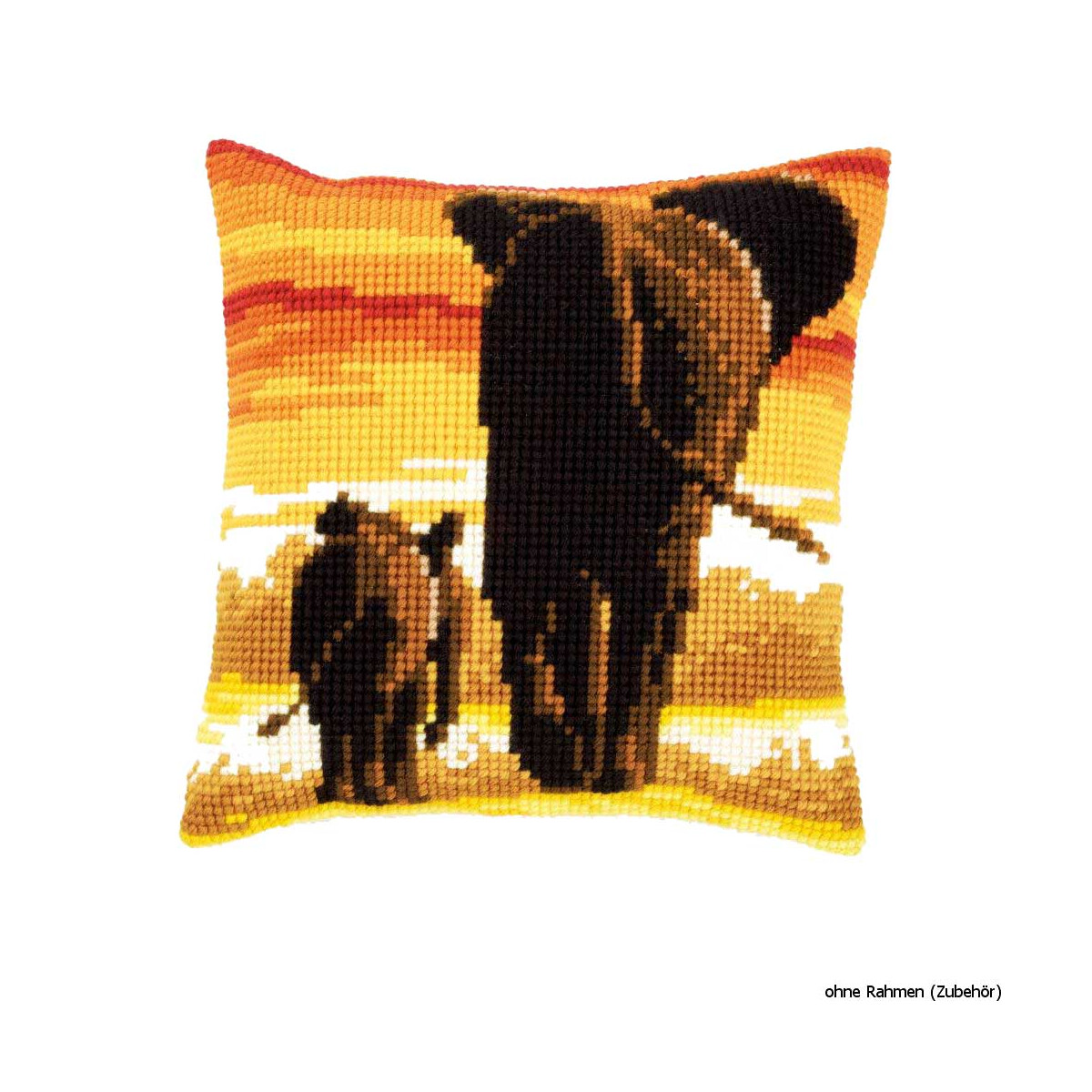 Vervaco stamped cross stitch kit cushion Elephants, DIY