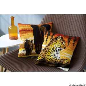 Vervaco stamped cross stitch kit cushion Elephants, DIY