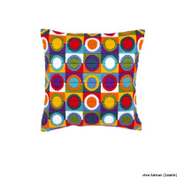 Vervaco длинный стяжек Набор подушка "Coloured Circles", дизайн вышивки предварительно нарисован
