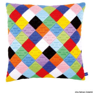 Vervaco Long stitch kit cushion stamped Colourful...
