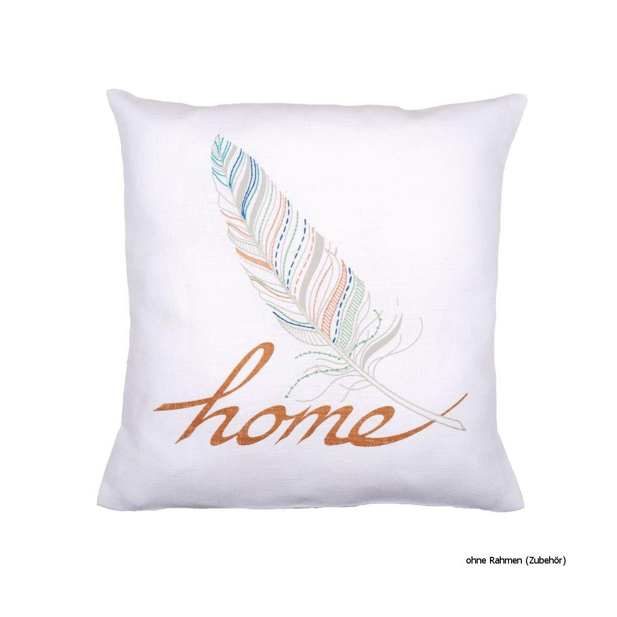 Vervaco stamped embroidery kit cushion with back home, DIY