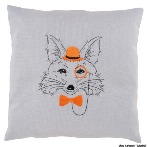 Vervaco stamped embroidery kit cushion with back Fox with...