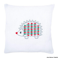 Vervaco embroidery stitch kit cushion with cushion back "Hedgehog", stamped, DIY