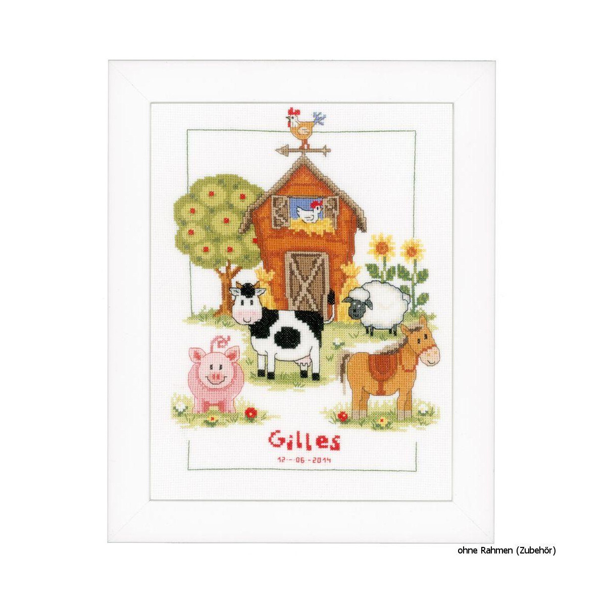 Vervaco Counted cross stitch kit At the farm, DIY