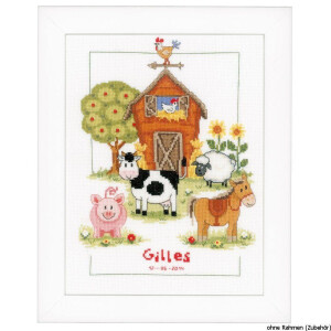 Vervaco Counted cross stitch kit At the farm, DIY