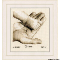 Vervaco Counted cross stitch kit Baby foot on hand, DIY