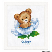 Paquete de bordados Vervaco con el patrón de conteo "oso y flor