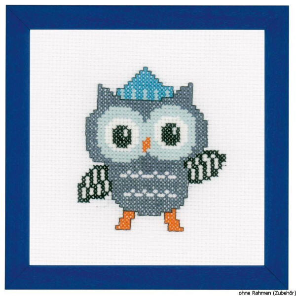 Vervaco cross stitch kit counted "owl with hat", DIY