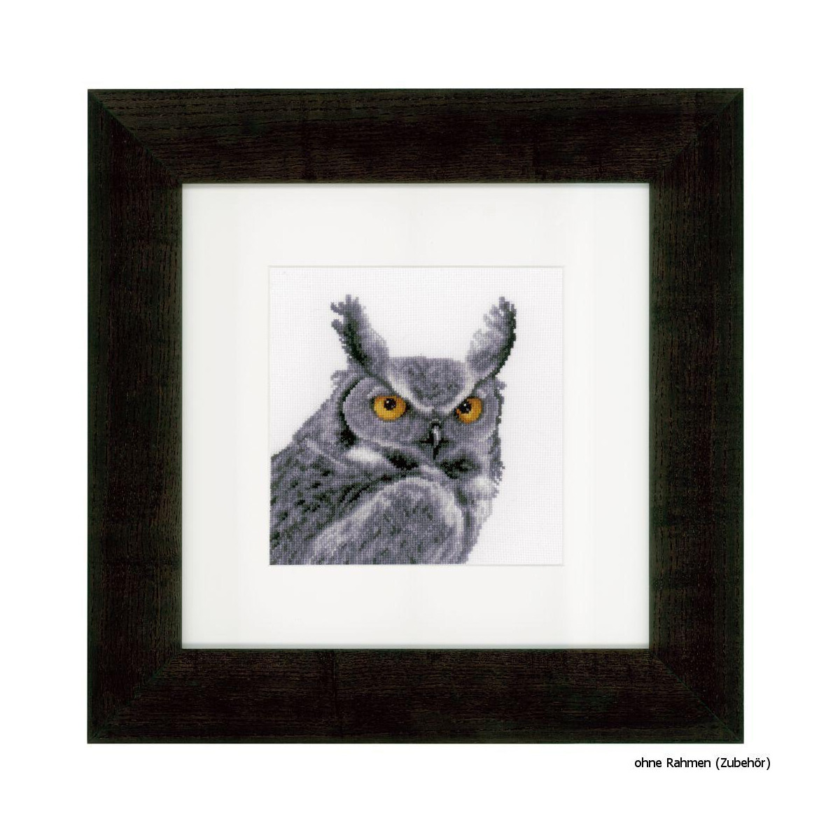Vervaco Counted cross stitch kit Grey owl, DIY