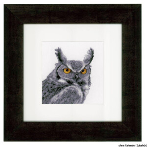 Vervaco Counted cross stitch kit Grey owl, DIY