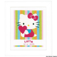 Vervaco cross stitch kit counted "Hello Kitty"striped"", DIY