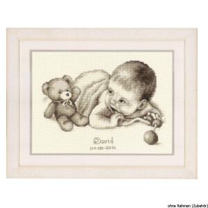PN-0155063 Cross Stitch Kit Vervaco Birth Record Baby Foot 