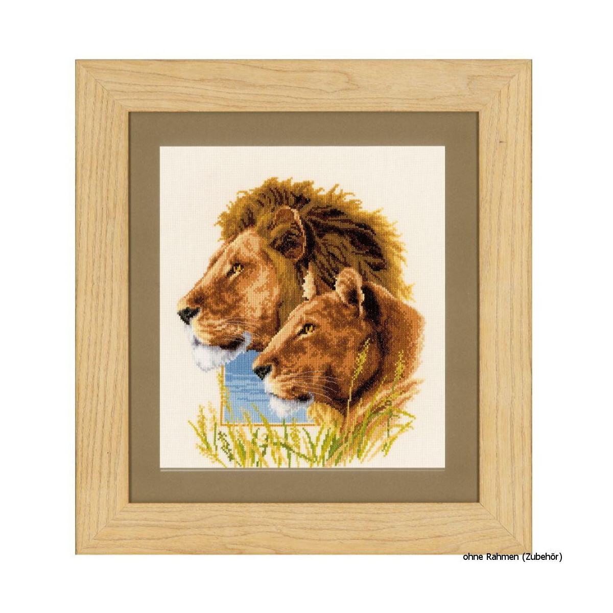 Vervaco cross stitch kit counted "lion pair", DIY