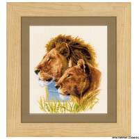 Vervaco cross stitch kit counted "lion pair", DIY