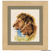 Vervaco Ricamo Pack Counting Pattern "Pair of Lions Counting Fabric