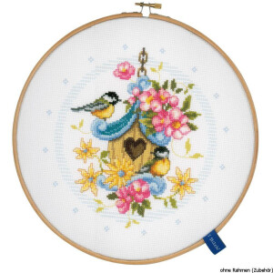 Vervaco Counted cross stitch kit Our bird house, DIY