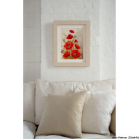 Vervaco Counted cross stitch kit Poppies and swirls, DIY