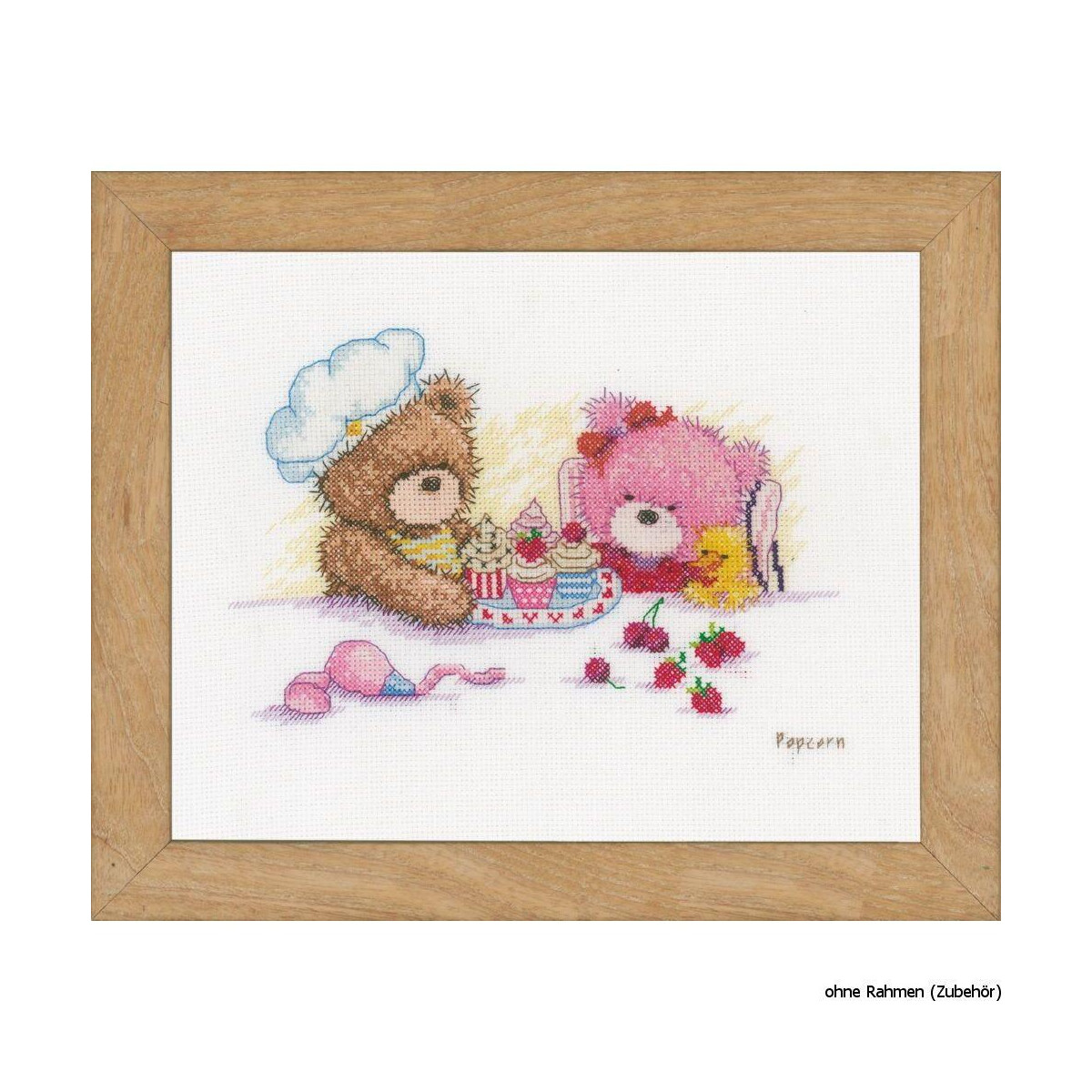 Vervaco Counted cross stitch kit Popcorn & Brie bear,...