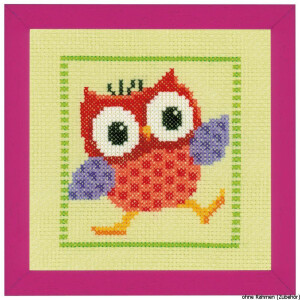 Vervaco cross stitch kit counted "Red Owl", DIY