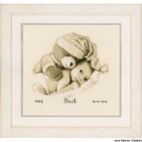 Vervaco Counted cross stitch kit Baby & teddy, DIY