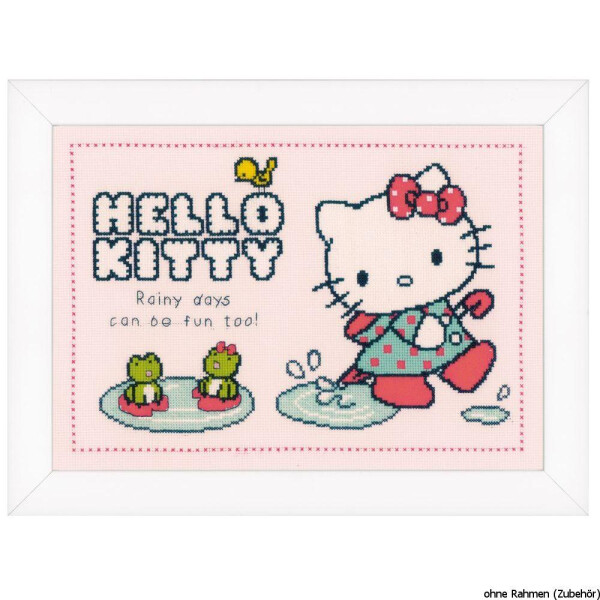 Vervaco broderie paquet de comptage motif "Hello Kitty fun in the rain