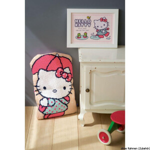 Vervaco borduurpakket telpatroon "Hello Kitty plezier in de regen