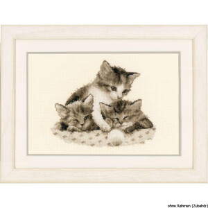 Vervaco Counted cross stitch kit 3 Little kittens, DIY