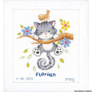 Vervaco Counted cross stitch kit Playful kitten, DIY
